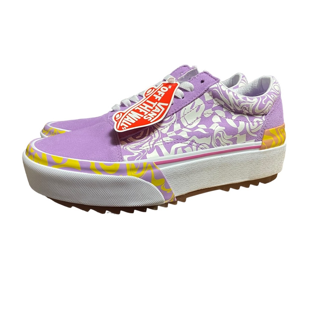 Vans Old Skool Stacked Wavy Daze Sheer Lilac Womens 8.5 Sneakers Hippie Festival
